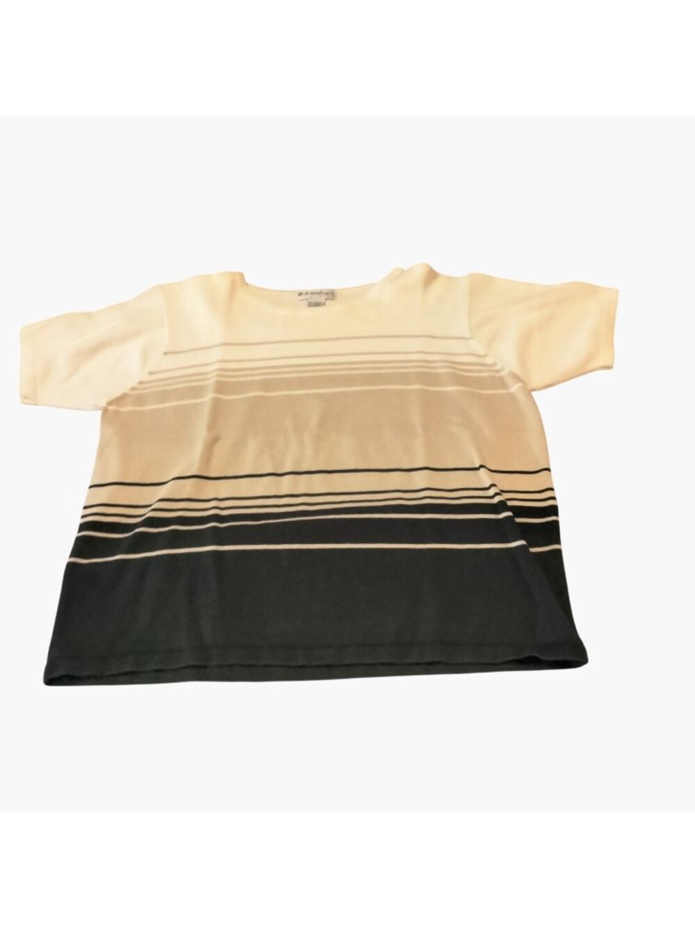 Dressbarn Womens Short Sleeve Top Striped Size 14 16 Cotton Blend